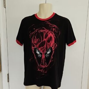 Marvel Deadpool Smoke Vapor Ringer Shirt Size M